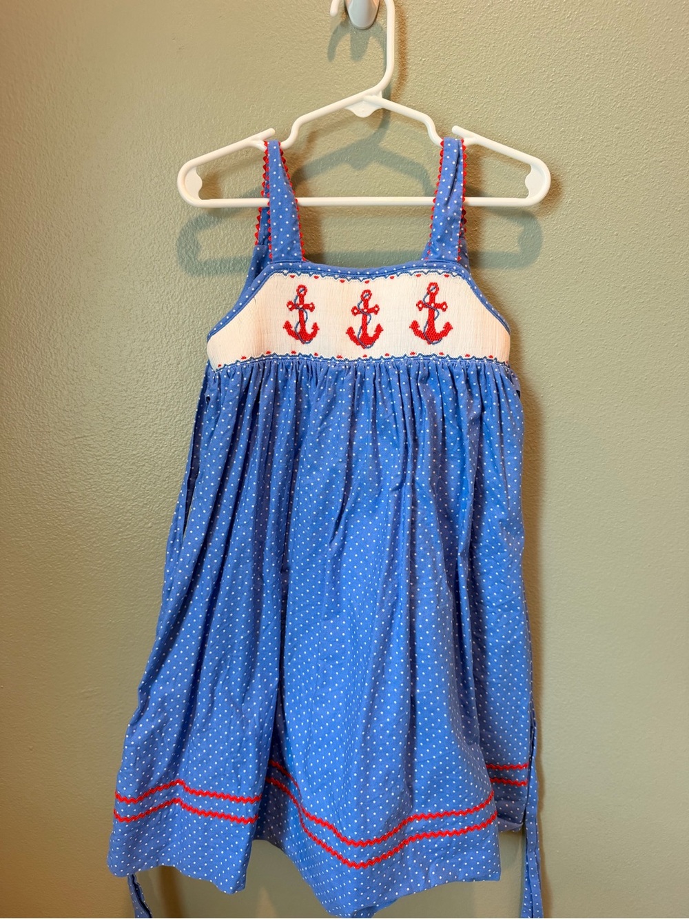 Elan Blue Polka Dot Dress with White Dots